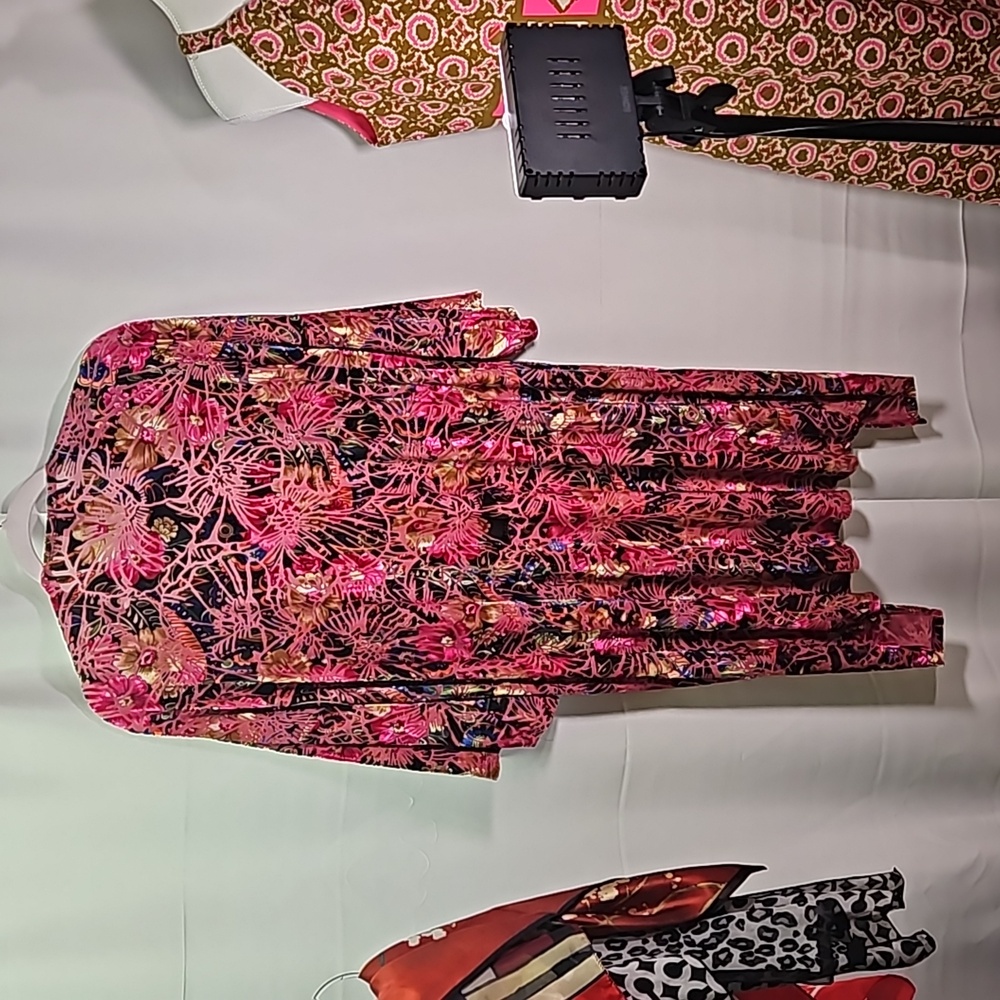 San Souci Abstract Floral Velvet Kimomo Sz M - Picture 4 of 5